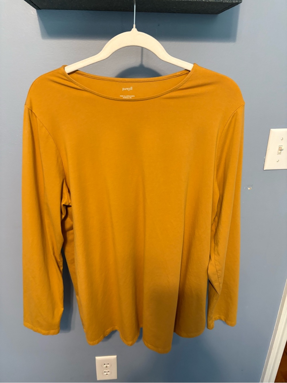 Pure Jill Women's Mustard Long-Sleeve Boatneck Top